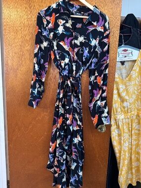 Anthropologie Maeve Bird Motif Dress Size 16